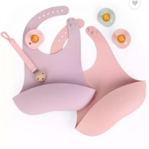 Baby smække silikone smæk justerbar vandtæt bordservice madklasse hagesmæk