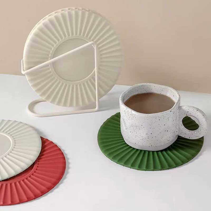 Rund silikone-skridsikre køkkenmåtte Varmebestandig silikone coaster Office Coffee Dining Party BPA Gratis silikone Coasters Mats